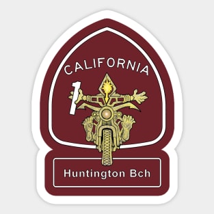 Huntington Beach Motorbike Vacation Riding Pacific Coast Highway Sticker